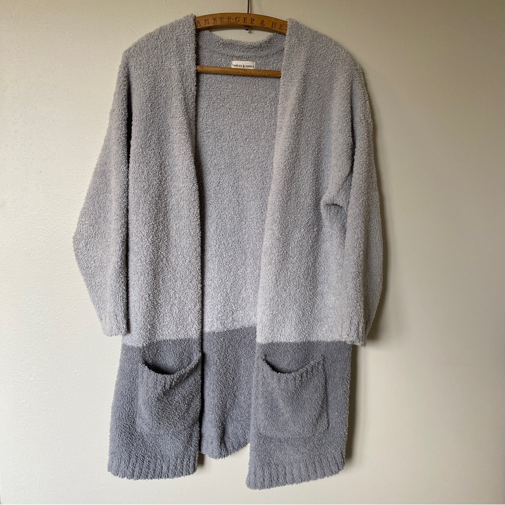 Thread & Supply Long Fuzzy Open Cardigan